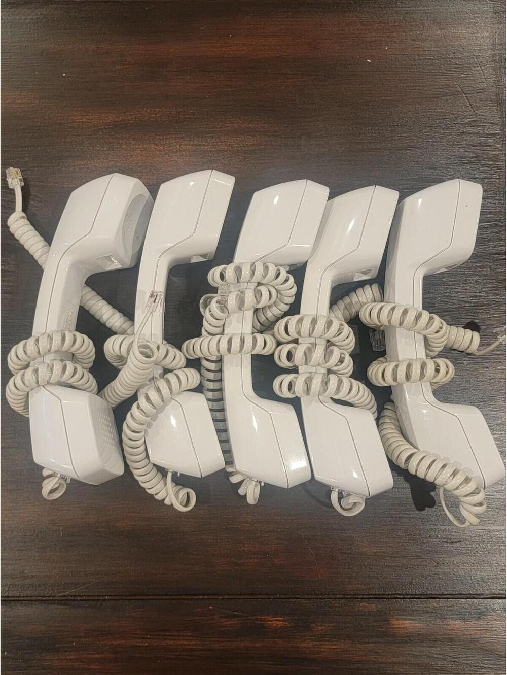 5 Panasonic Corded Phone Handsets PQJX2PS408Z Vintage